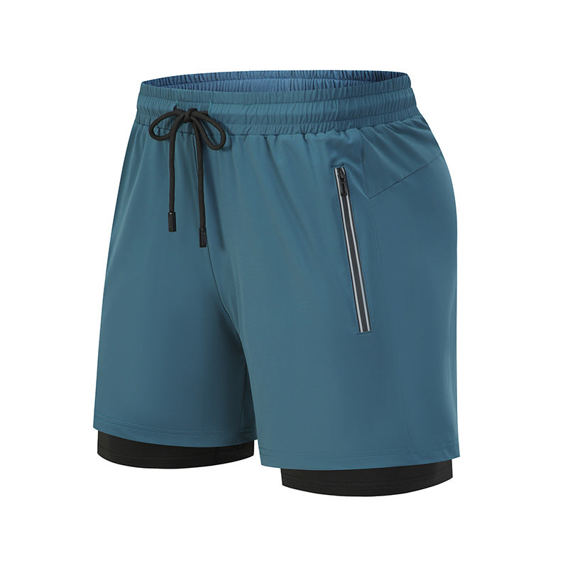 Sports shorts with built-in briefs