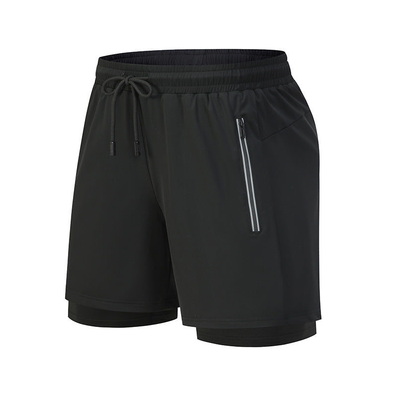 Sports shorts with built-in briefs